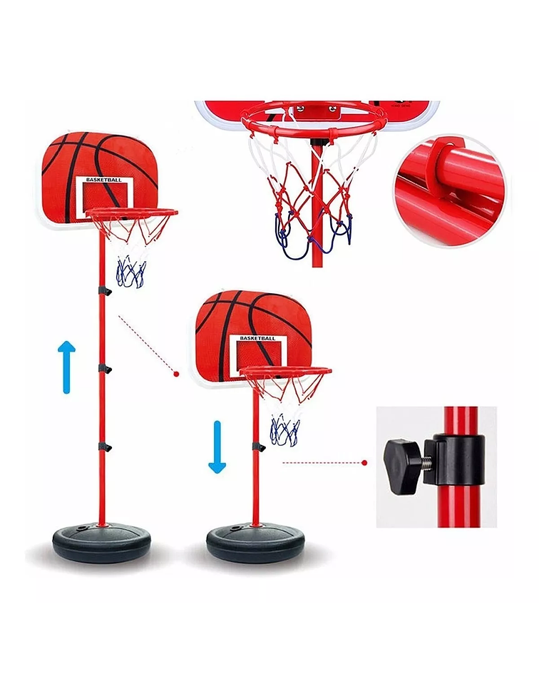 Soporte Basquet Baloncesto Ajustable Balón + Inflador