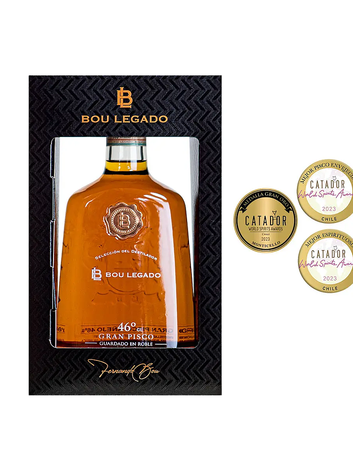 Gran Pisco Bou Legado Selección del destilador 46° premium 1