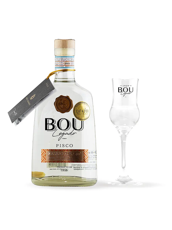 Pisco Bou Legado 40º Blanco Original Reservado 1