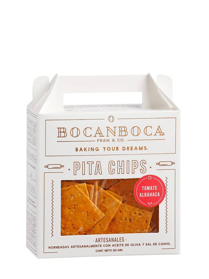 Bocanboca pita chips Tomate Albahaca 120 grs 1
