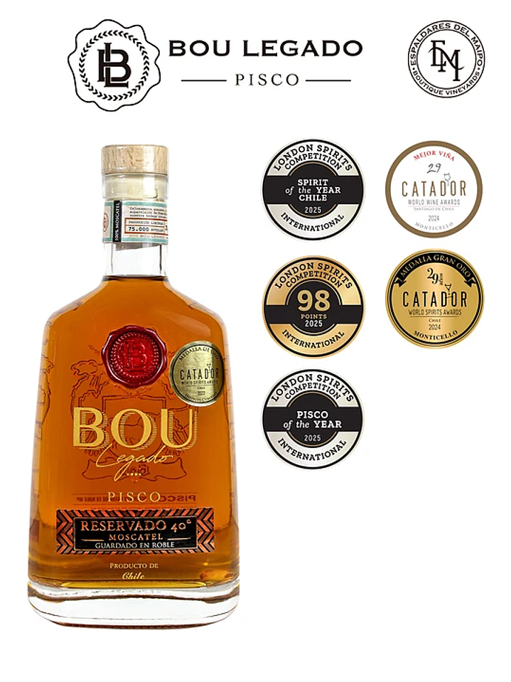 Bou Legado Roble Reservado 40º – 100% Moscatel (750 ml) 1