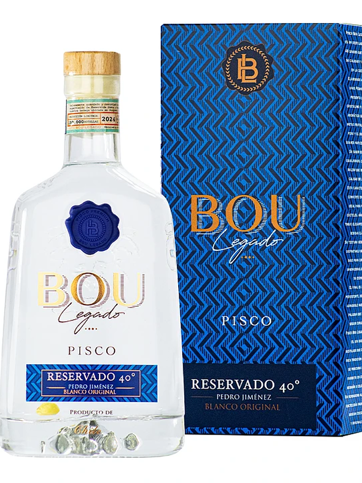 Pisco Bou Legado Blanco 40° Pedro Jiménez Reservado 1