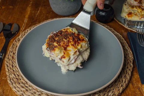 Lasagna Alcachofa Jamón El Mercader