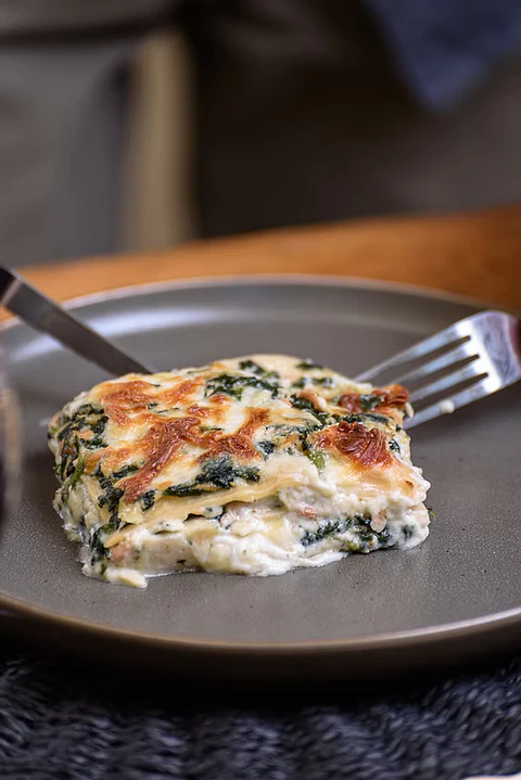 Lasagna Salmon Espinaca El Mercader