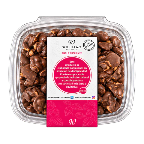 Maní Bañado Chocolate 500 g Chocolates Williams
