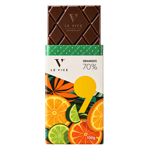 Tableta Chocolate Naranja 100 g 70% Cacao Le Vice