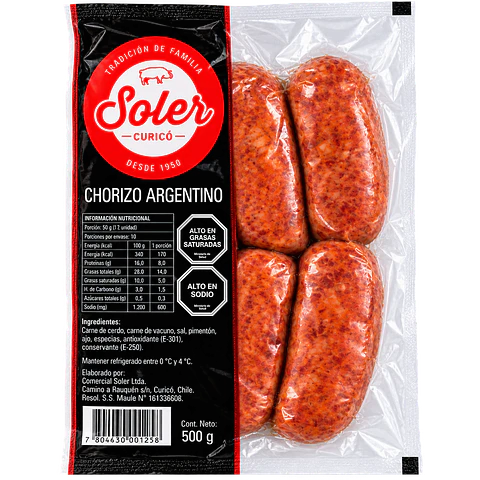 Chorizo Argentino 500 g Soler