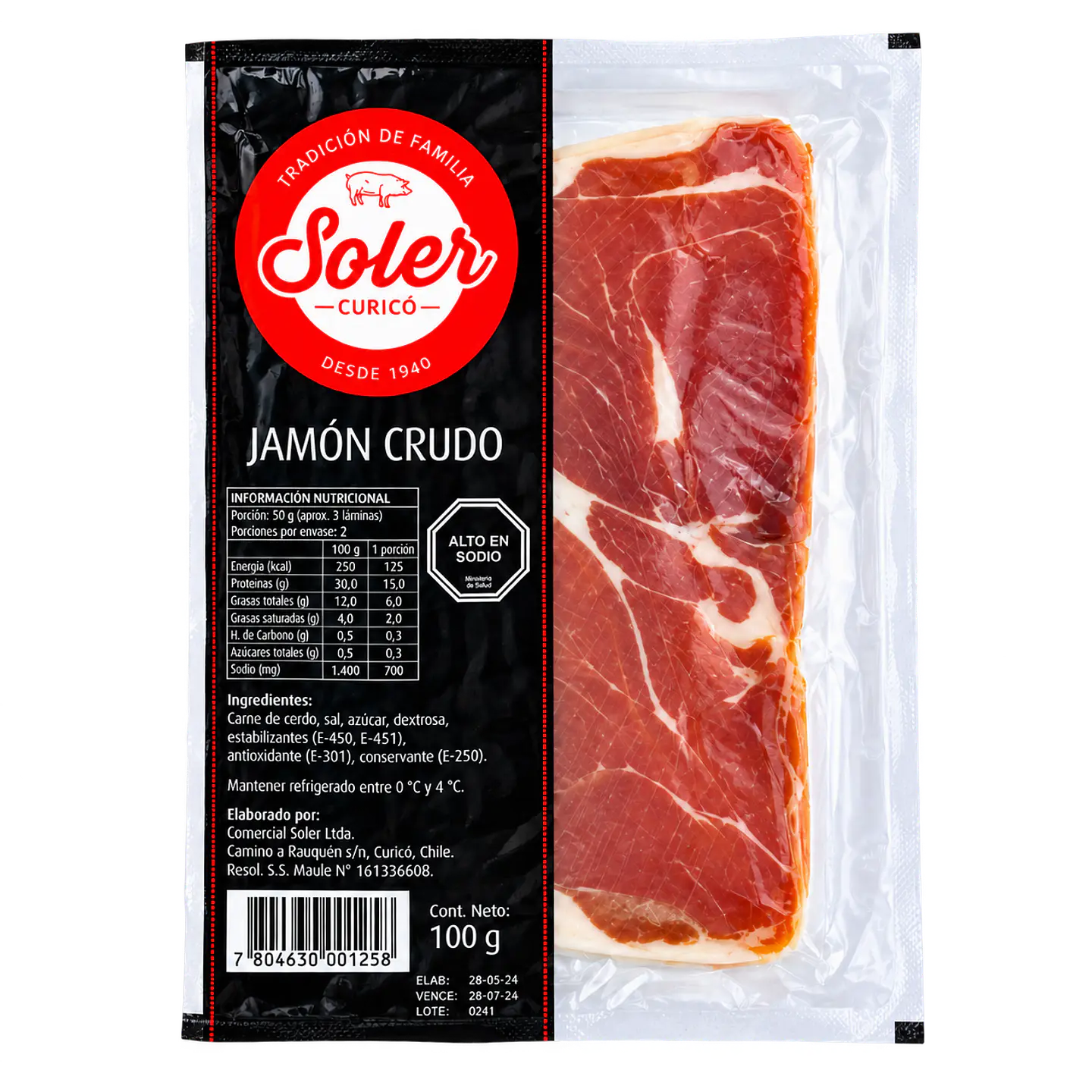 Jamón Crudo 100 g Soler 1