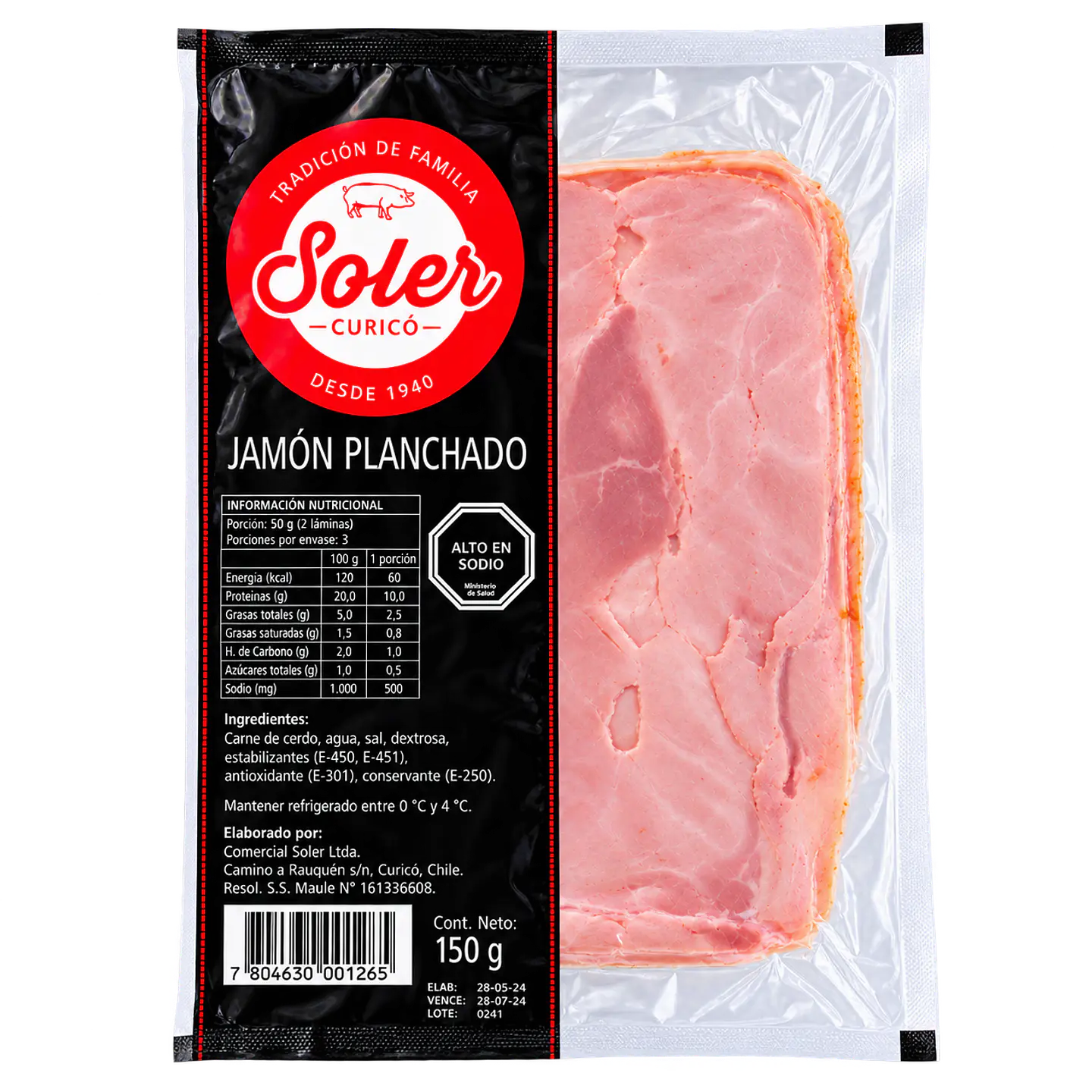 Jamón Planchado 150 g Soler 1