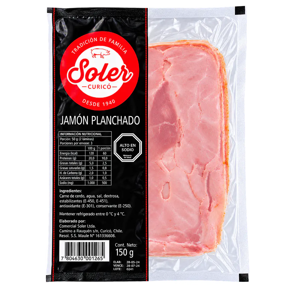 Jamón Planchado 150 g Soler 1