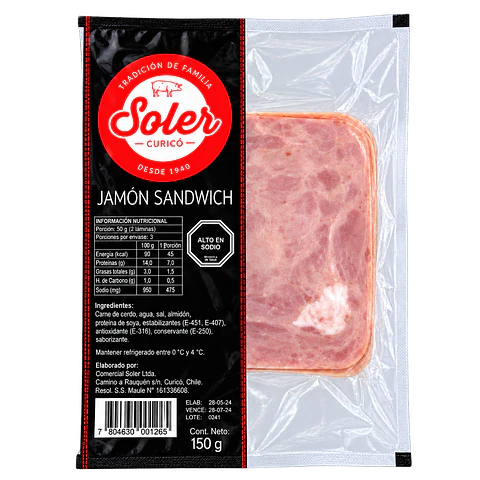 Jamón Sandwich 150 g Soler