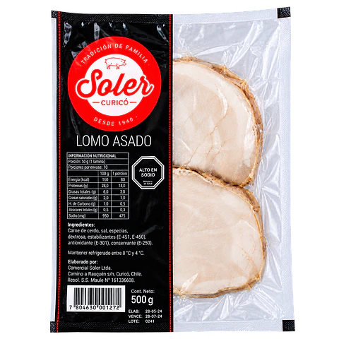 Lomo Asado 500 g Soler
