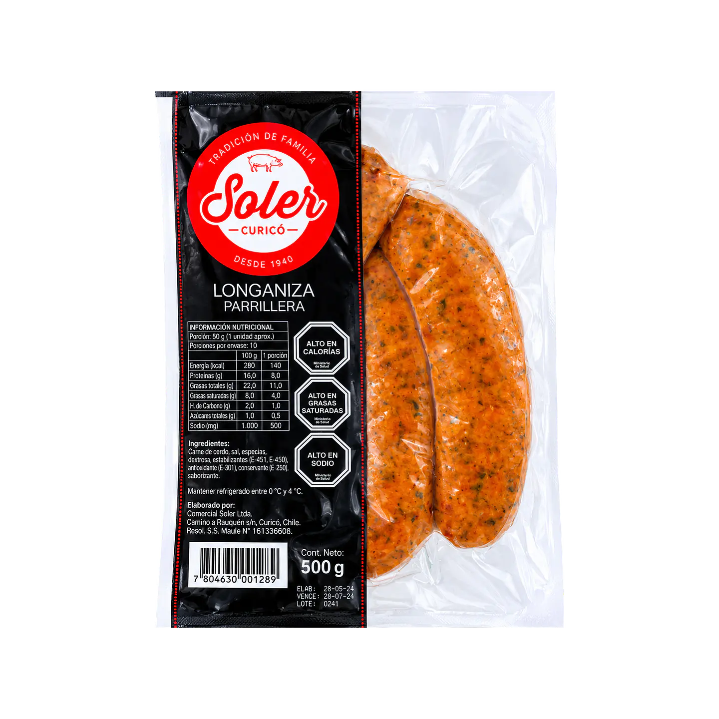 Longaniza Parrillera 500 g Soler 1