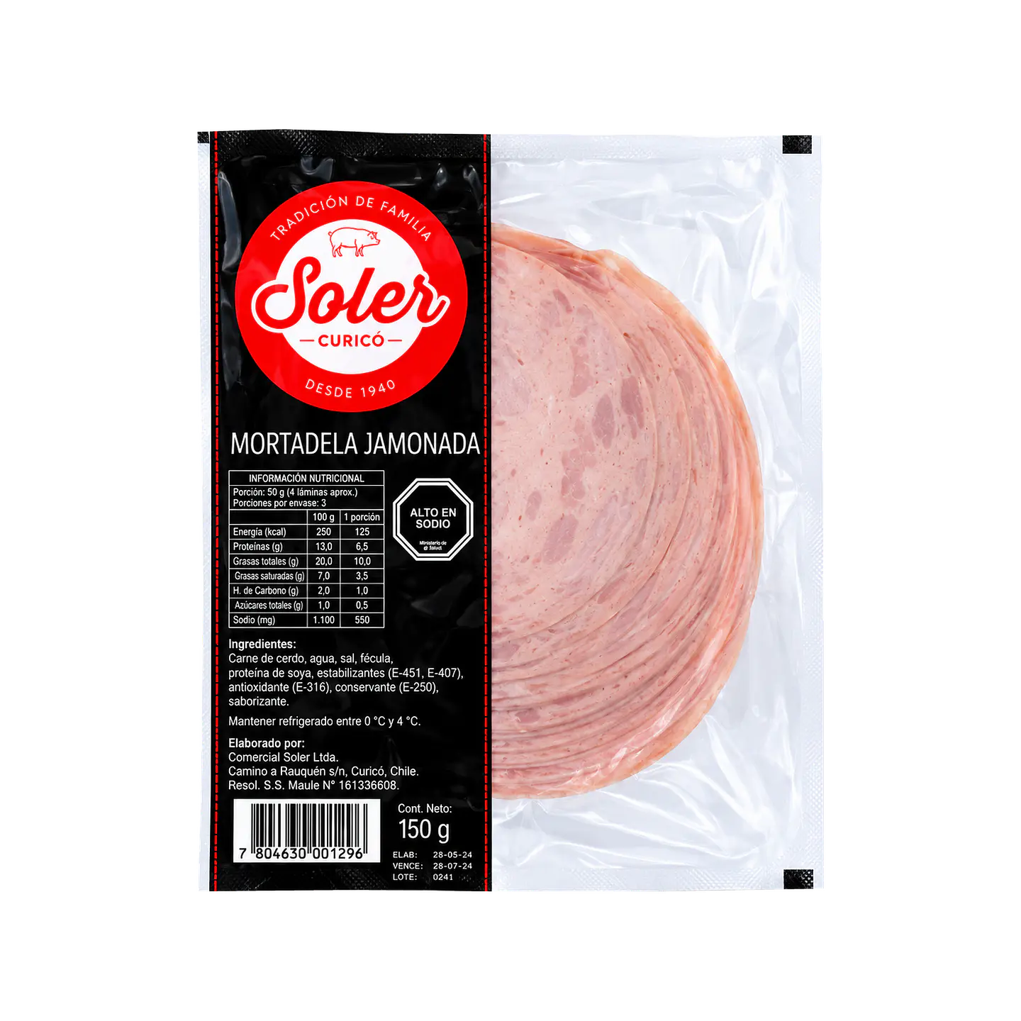 Mortadela Jamonada Laminada 150 g Soler 1