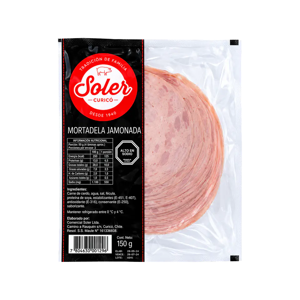 Mortadela Jamonada Laminada 150 g Soler 1