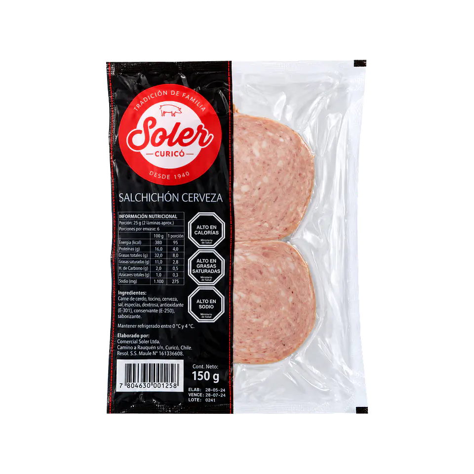 Salchichón Cerveza 150 g Soler 1