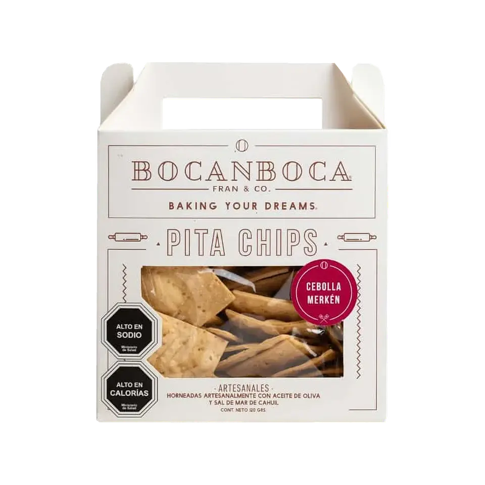 Pita Chips Cebolla Merken 120 g Bocanboca 1