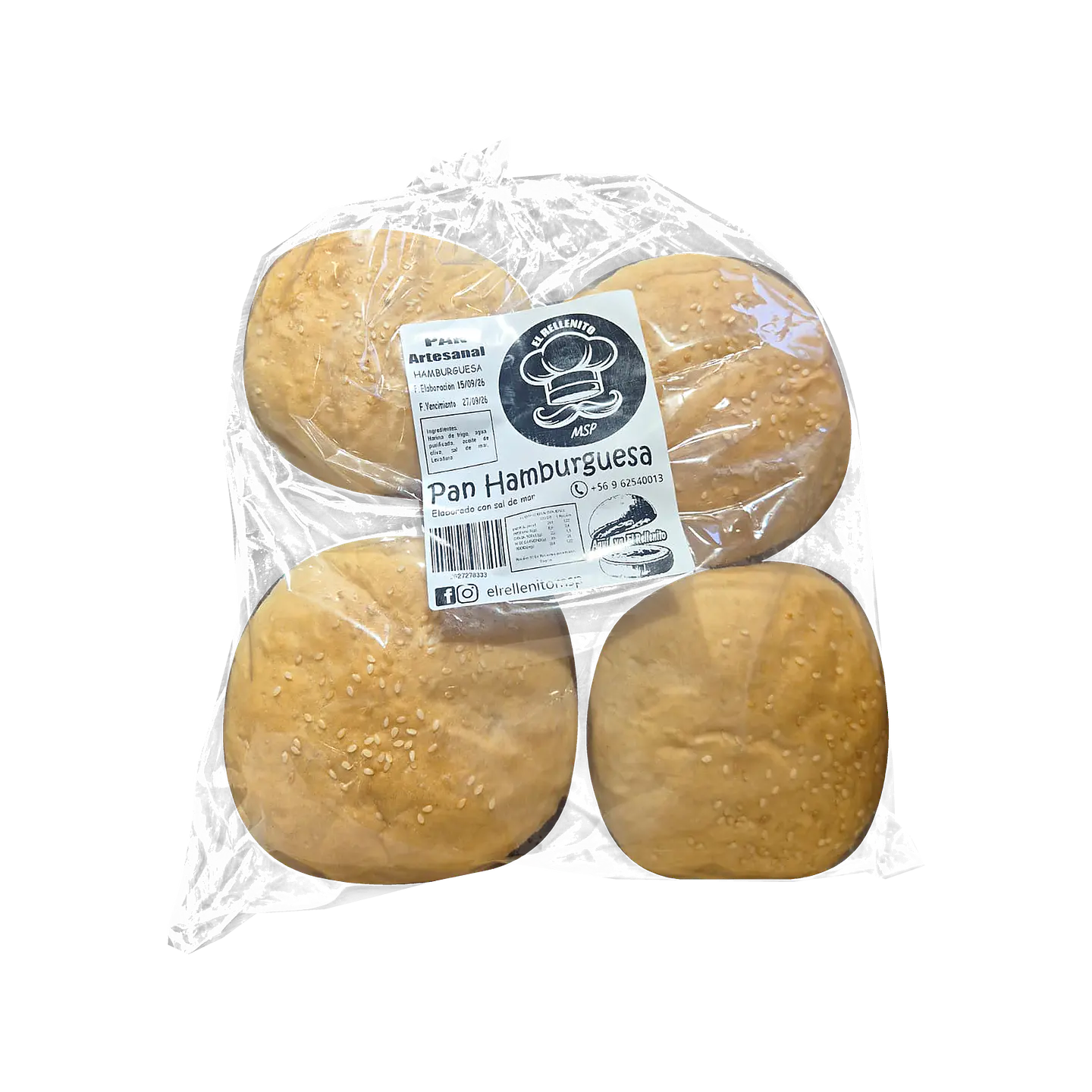 Pan Artesanal Hamburguesa 8 un El Rellenito 1