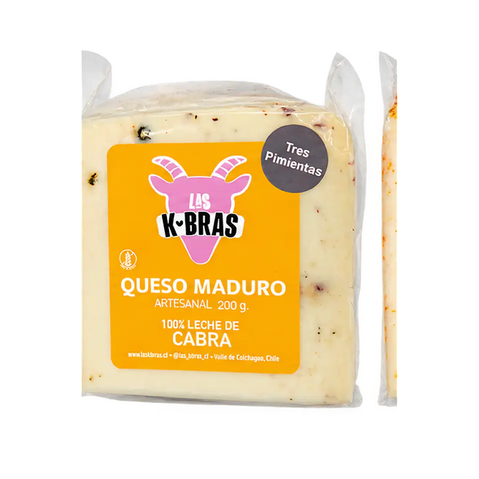 Queso Maduro Tres Pimientas de Cabra 200 g Las Kbras 1