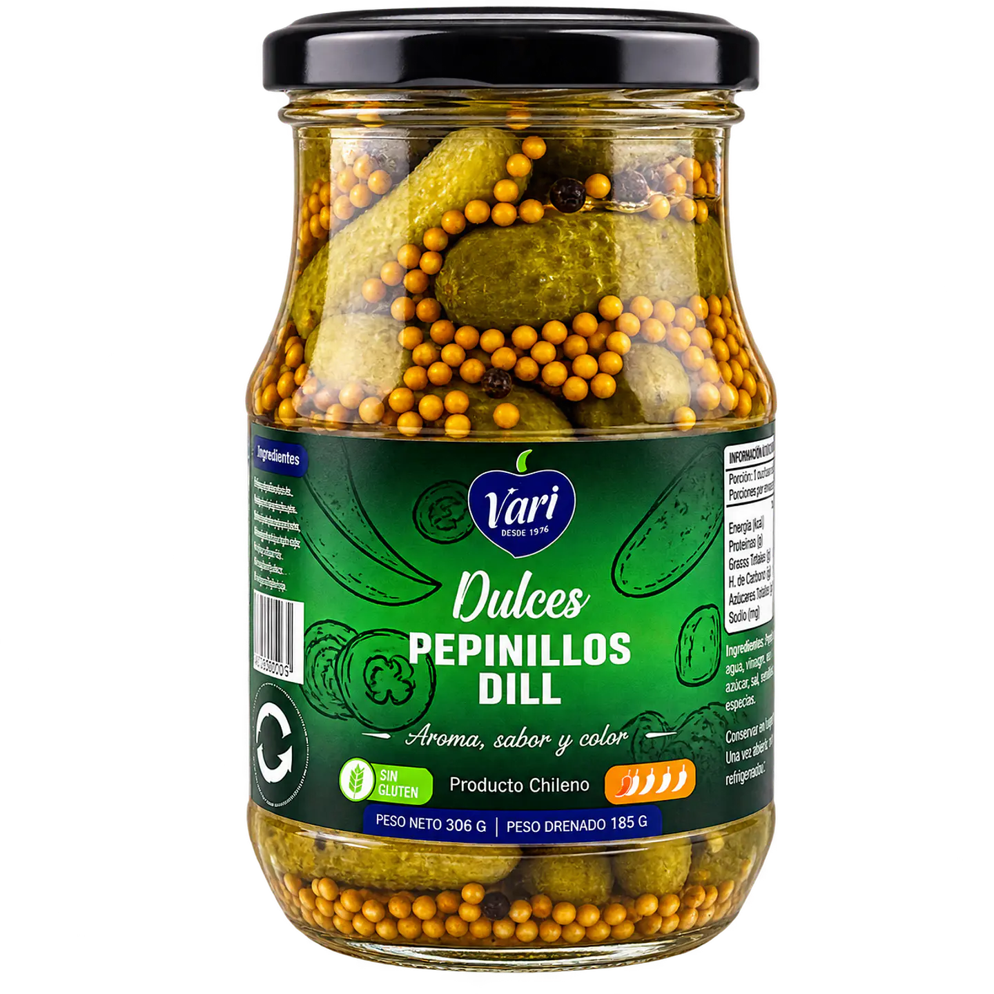 Pepinillos Dulces Dill 300 g VARI 1