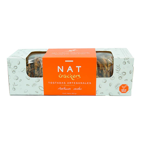Tostadas de aceitunas verdes 160 g Nat Crackers