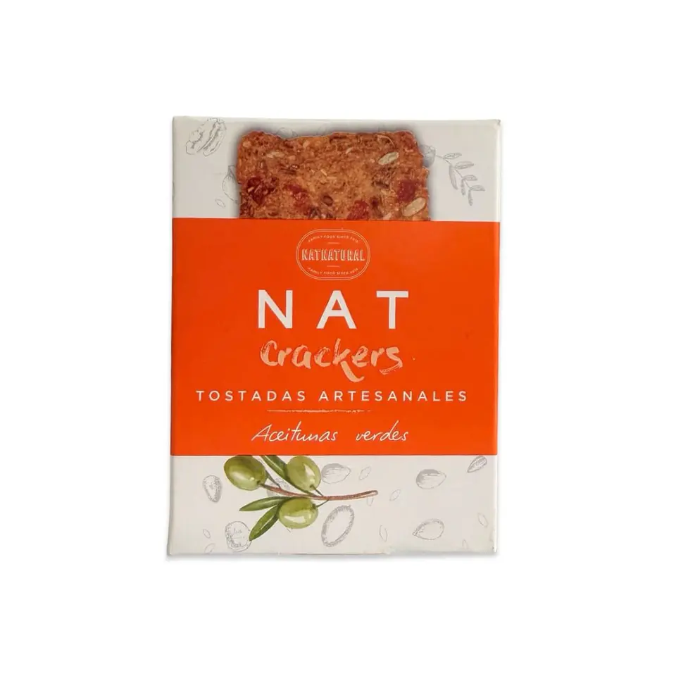 Tostadas de aceitunas verdes 80 g Nat Crackers 1