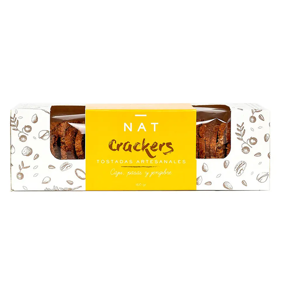 Tostadas de cajú y pasas 160 g Nat Crackers 1