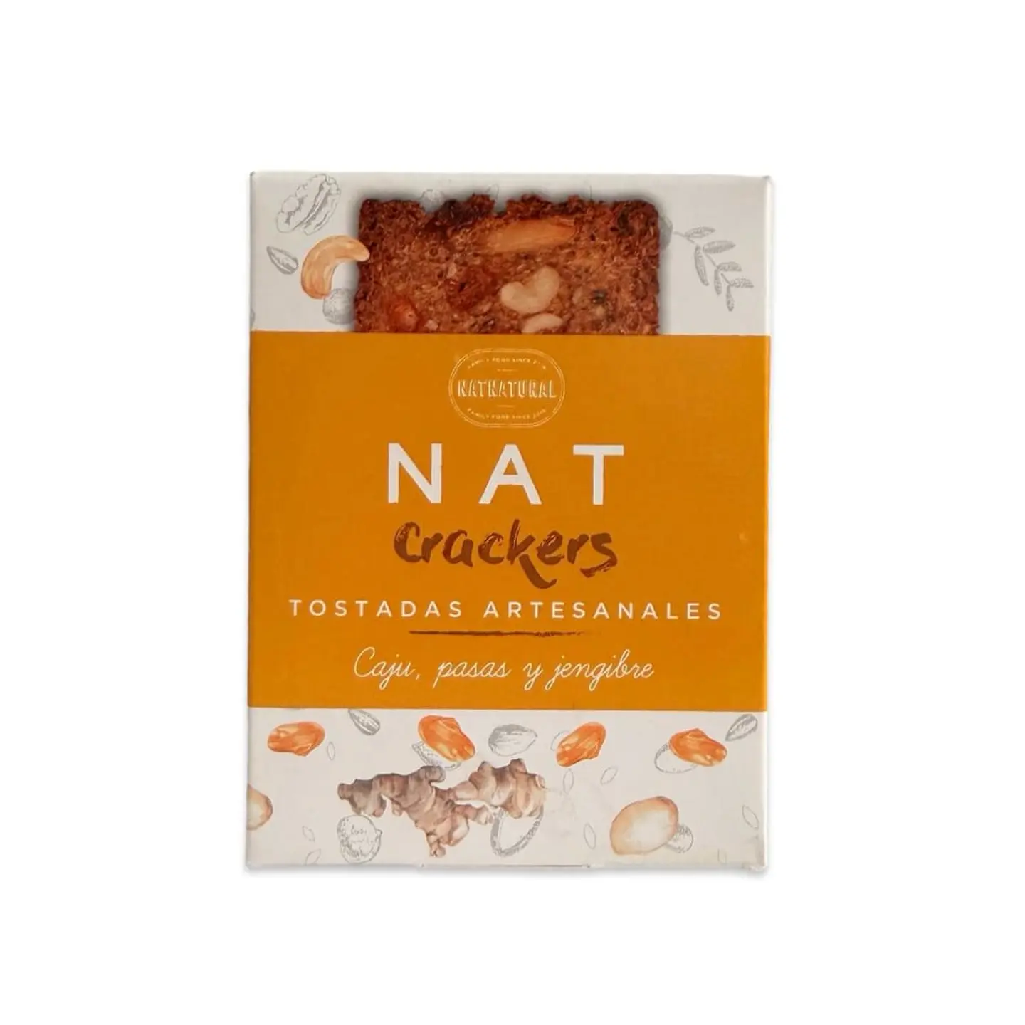 Tostadas de cajú y pasas 80 g Nat Crackers 1