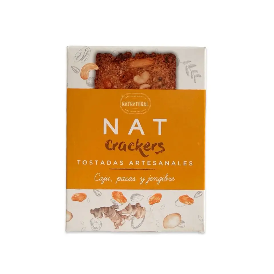 Tostadas de cajú y pasas 80 g Nat Crackers 1