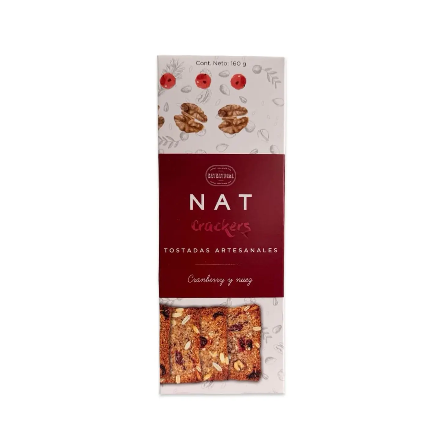 Tostadas de cranberry y nuez 160 g Nat Crackers 1
