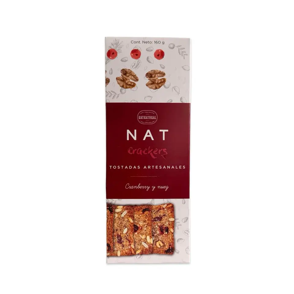 Tostadas de cranberry y nuez 160 g Nat Crackers 1