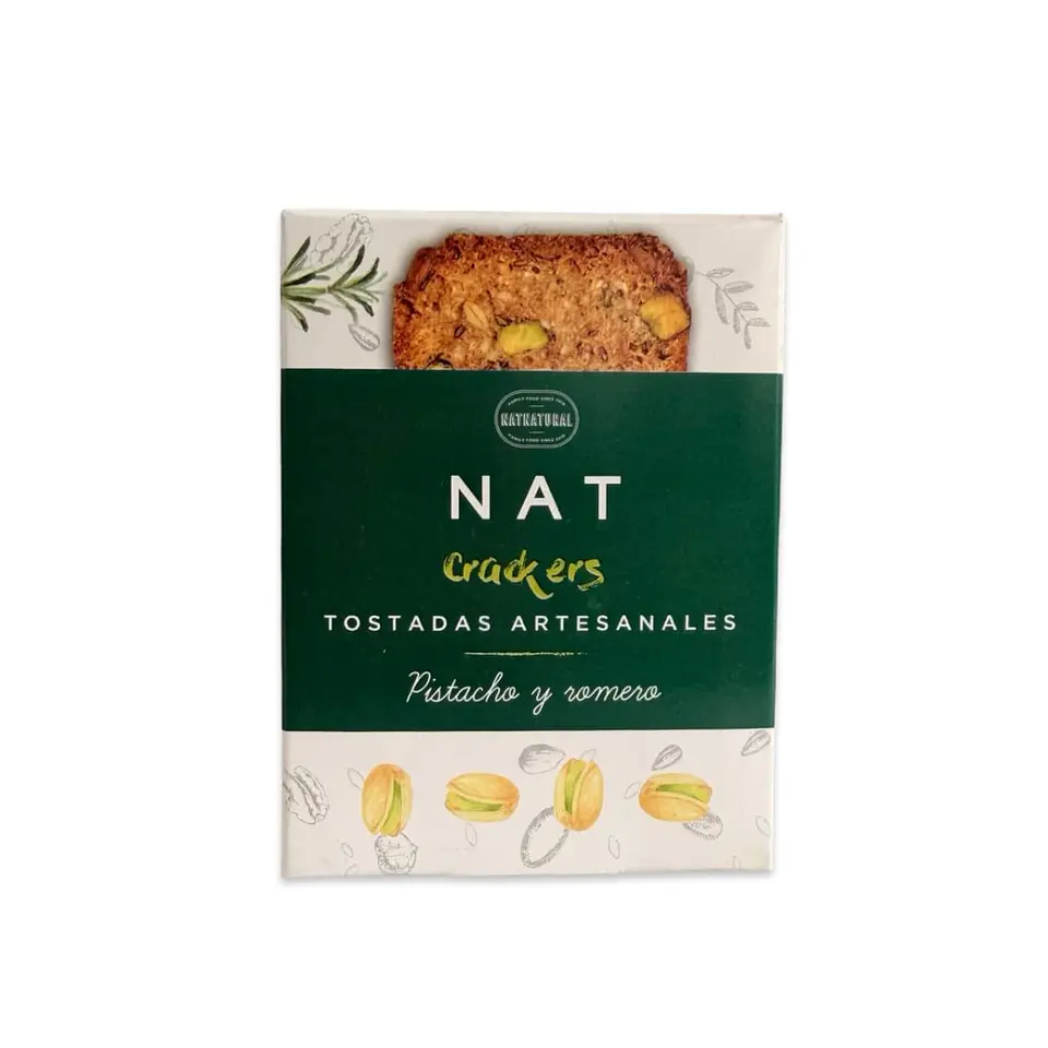 Tostadas de pistacho y romero 80 g Nat Crackers 1