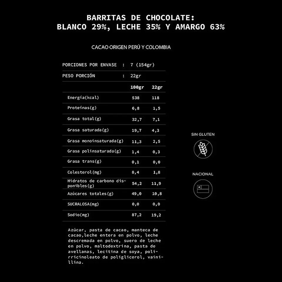 Caja de 7 barritas de chocolate mix trilogía 154 gr No es Pecado | Majo 3