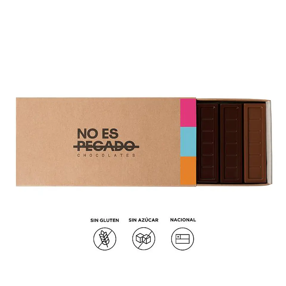 Caja de 7 barritas de chocolate mix sin azúcar 154 gr No es Pecado | Majo 1