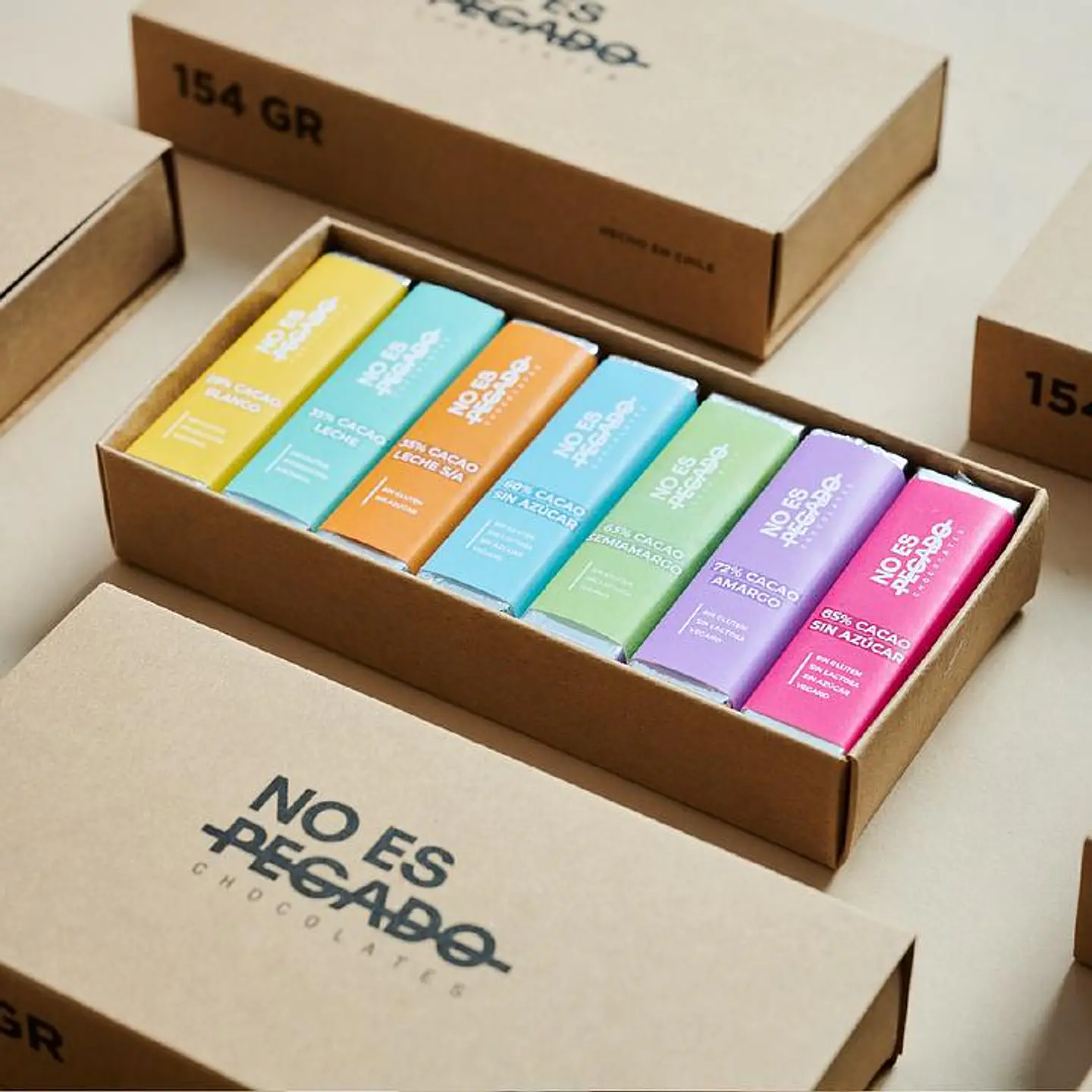 Caja de 7 barritas de chocolates mix variedades 154 gr No es Pecado | Majo 2