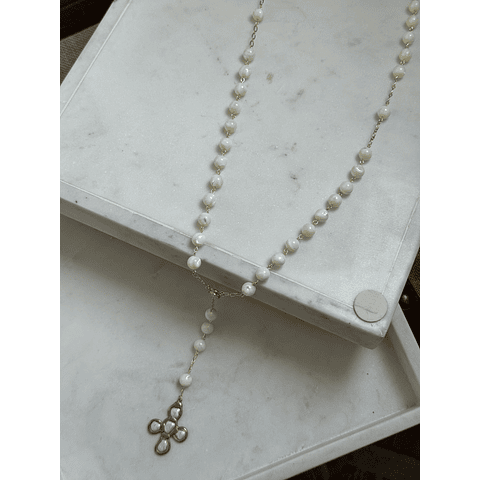 Rosario XL de nacar para novia