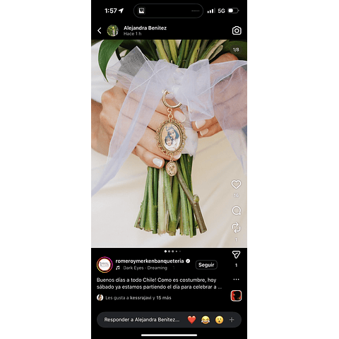 Relicario para ramo de novia