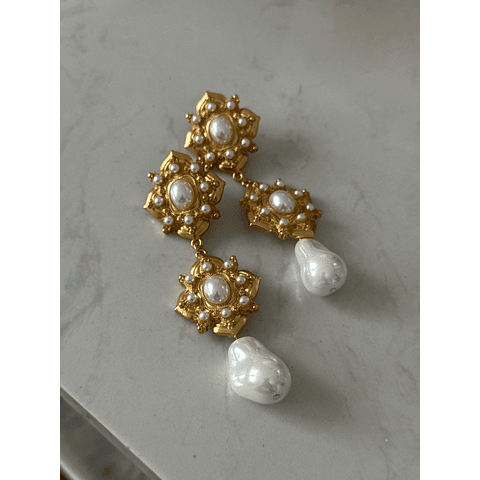 Aros griegos perla barroca