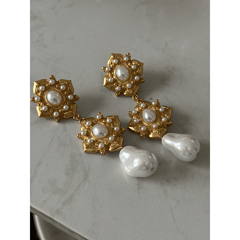 Aros griegos perla barroca