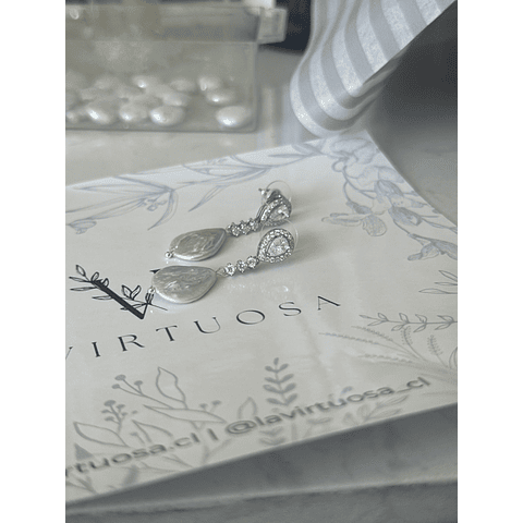 Aros drop perla barroca