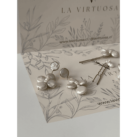 Set pins perlas barrocas