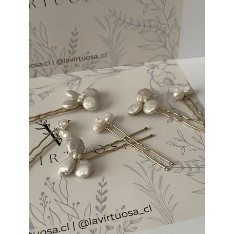 Set pins perlas barrocas