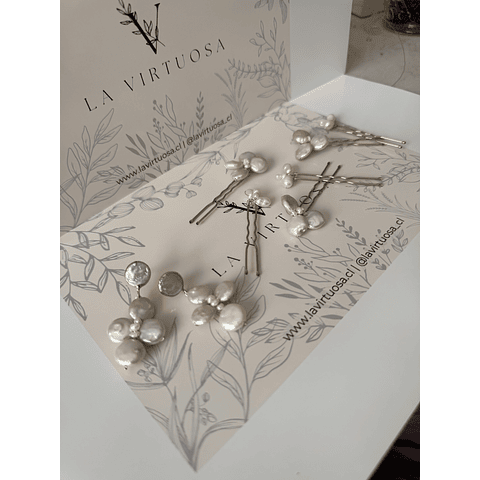 Set pins perlas barrocas