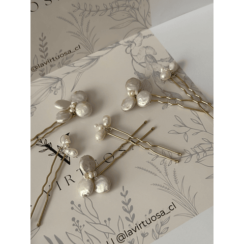 Set pins perlas barrocas