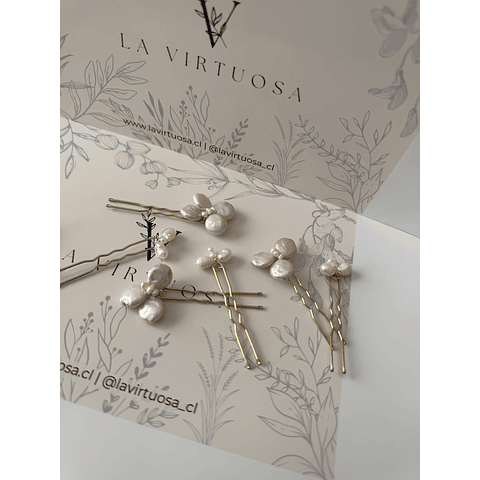 Set pins perlas barrocas