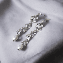 Aros circones y perla 