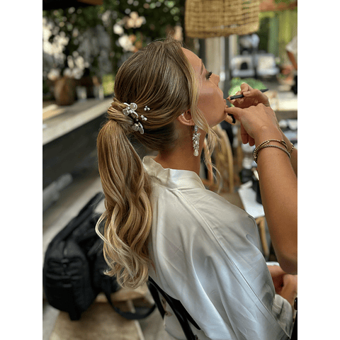 Aros racimo perlas y cristal 