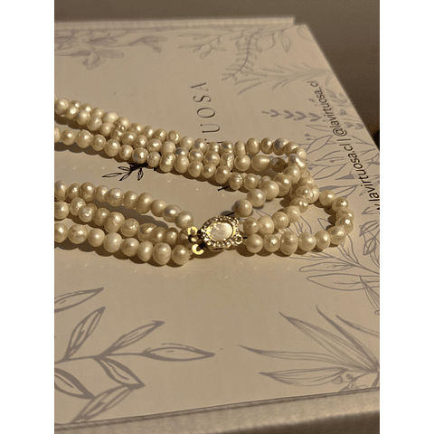 Choker perla natural