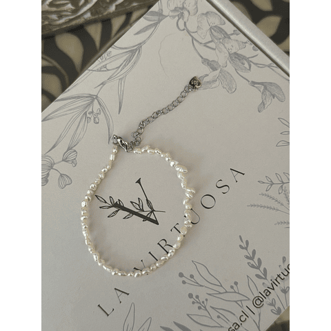 Pulsera perlas de rio