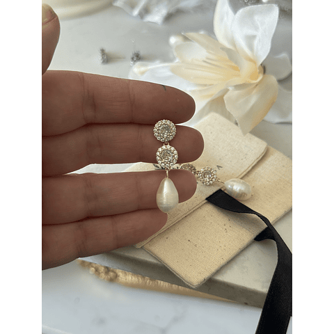 Aros circones y perla barroca